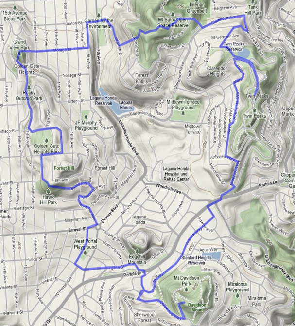 map of hike route